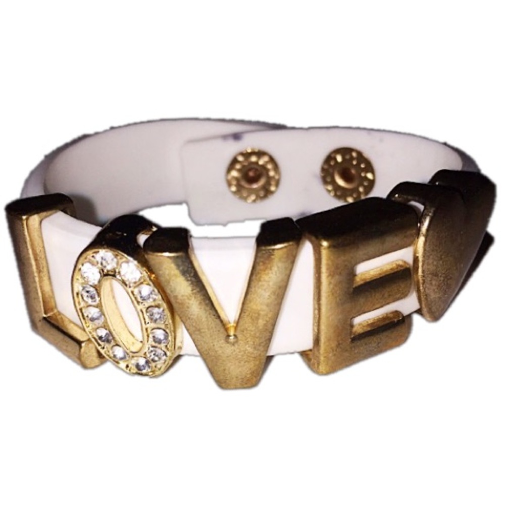 White & Gold "LOVE" Bracelet